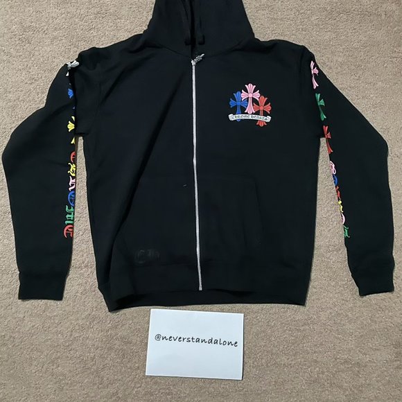 Chrome Hearts Multi Color Cross Cemetery Zip Up Hoodie - Picture 2 of 9